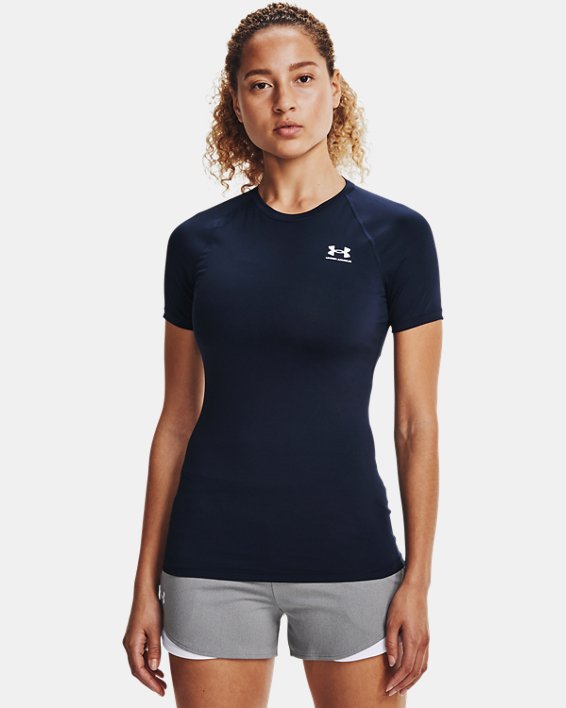 Tee-shirt à manches courtes HeatGear® Compression pour femme, Blue, pdpMainDesktop image number 0
